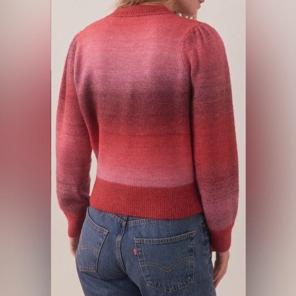 NWT Marine Layer Ayla Ombré Stripe Puff Sleeve Sweater in Size XL - Picture 9 of 13